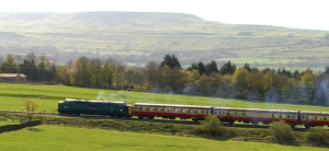 Photo of a steam engine at Leyburn